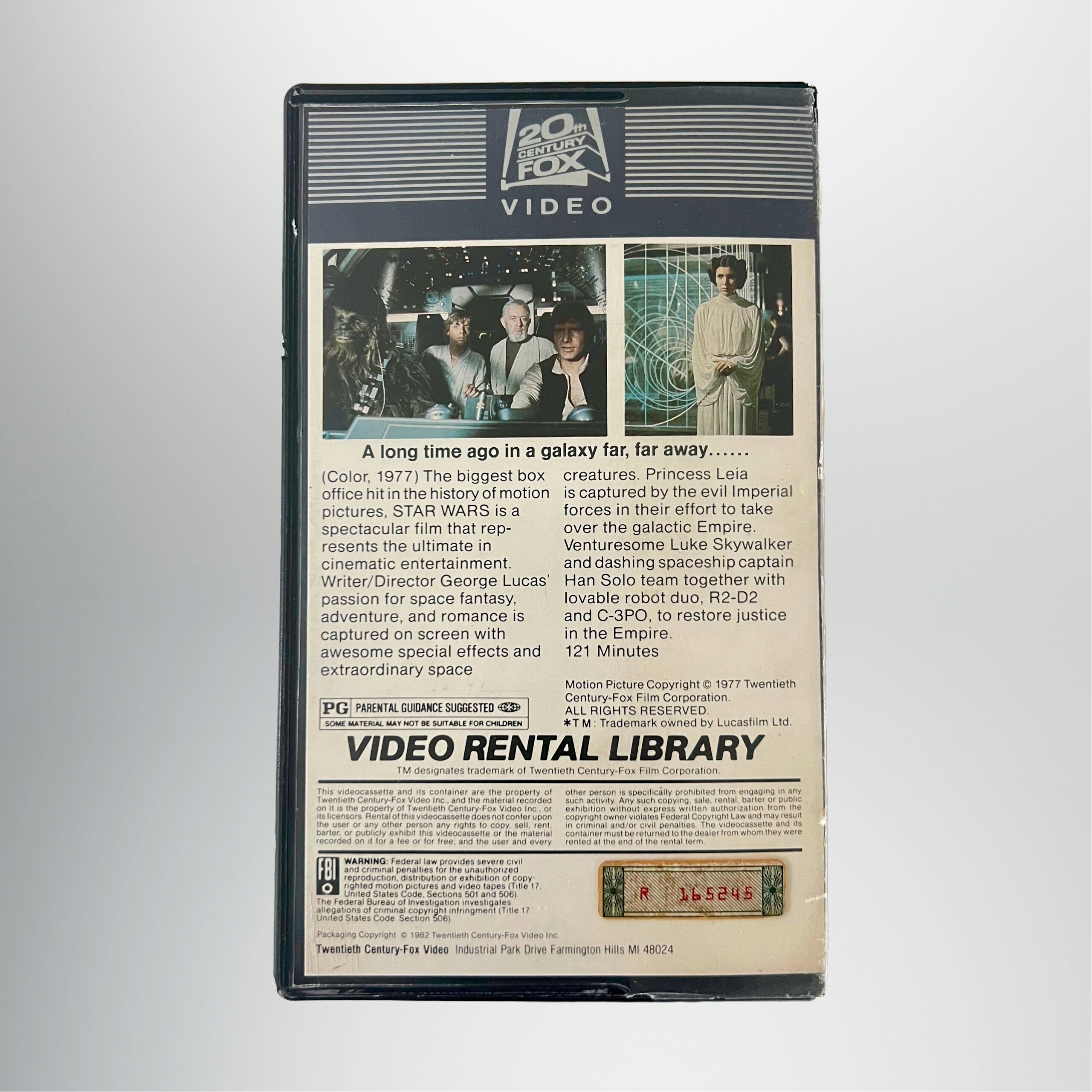 Super Rare 1982 First Release Star Wars VHS With Matching Super Rare 1982 First Release Star Wars VHS With Matching