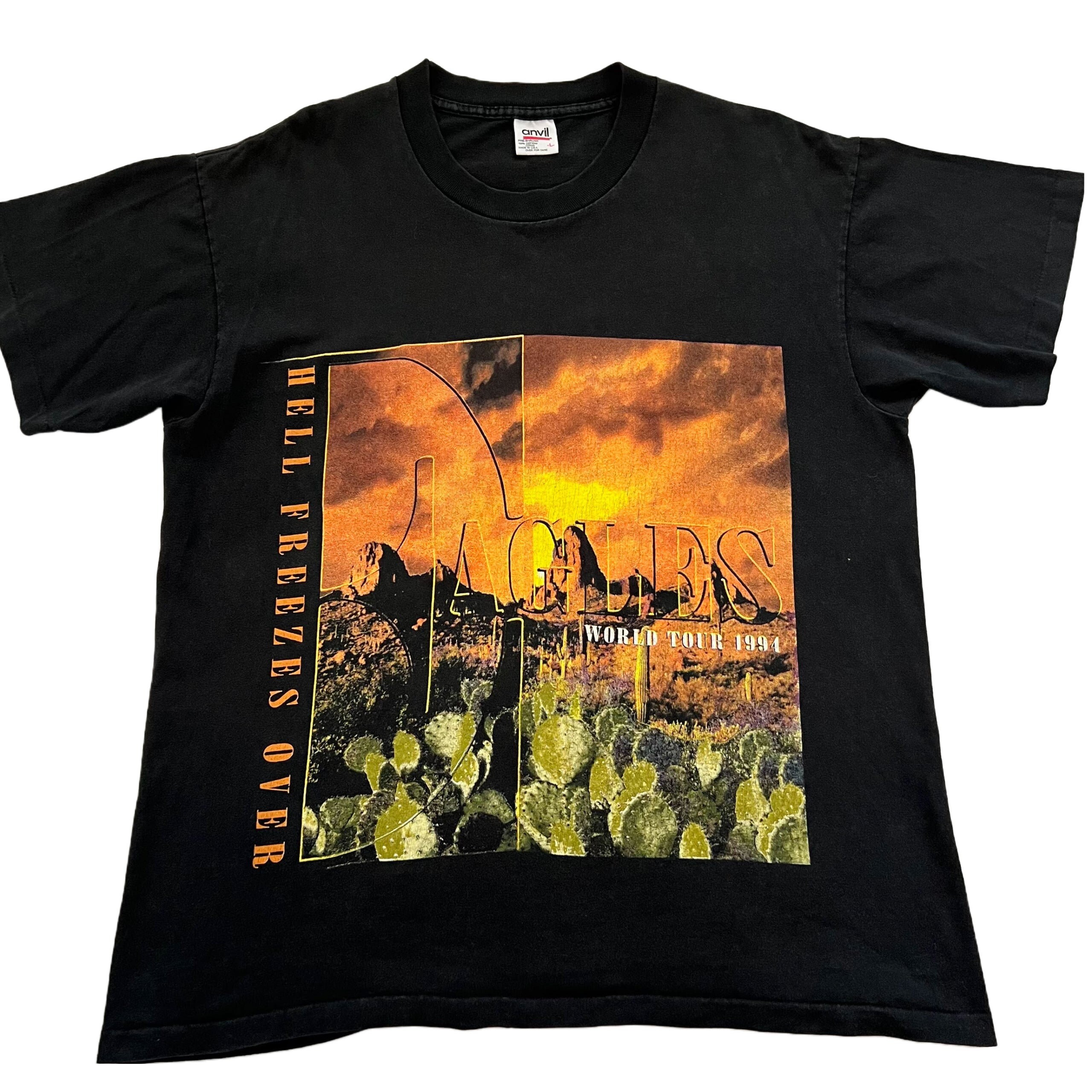 Vintage 1994 Eagles World Tour Band เสื้อยืดไซส์ L. Giant