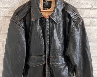 Vintage 89 Avirex A-2 Leather Flight Bomber Jacket Large Vintage 89 Avirex A-2 Leather Flight Bomber Jacket Large