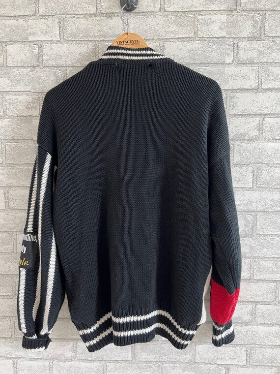Rare Vintage Chalk Line Black Cardigan sweater Gem