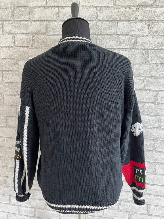 Rare Vintage Chalk Line Black Cardigan sweater Gem