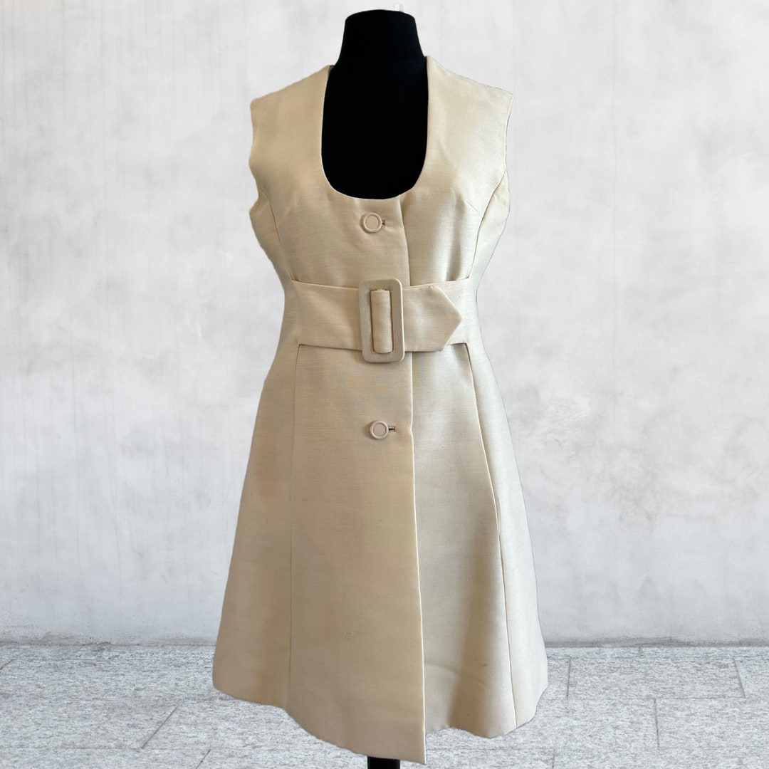 Vintage 60's Anita Modes Belted Sheath Dress MOD - Main Image