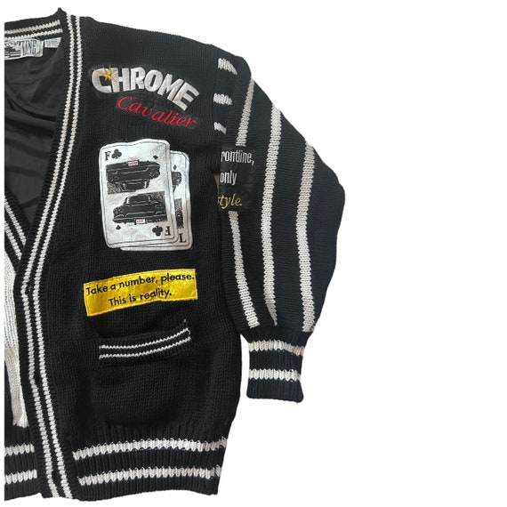 Rare Vintage Chalk Line Black Cardigan sweater Gem