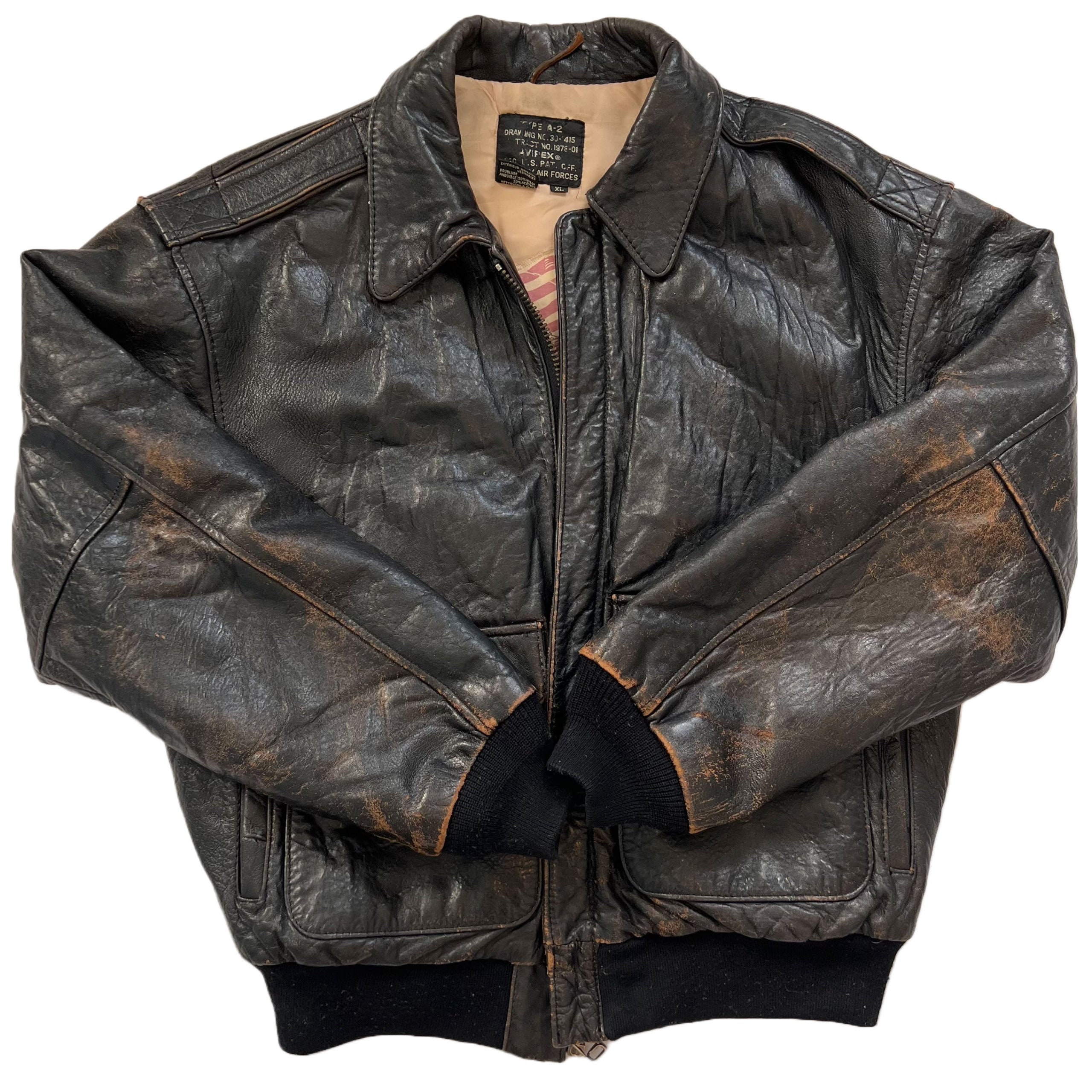 Vintage 89 Avirex A-2 Leather Flight Bomber Jacket Large Vintage 89 Avirex A-2 Leather Flight Bomber Jacket Large