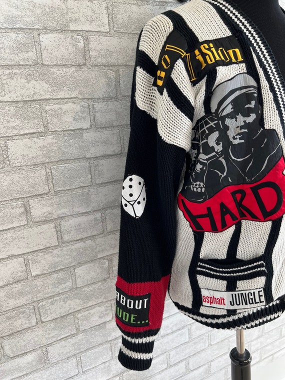 Rare Vintage Chalk Line Black Cardigan sweater Gem