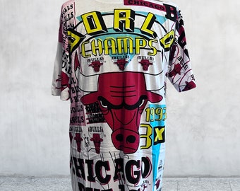 Vintage 90`s 1993 NBA Finals Chicago Bulls NBA 1993 World Champions Shirt -  Ink In Action