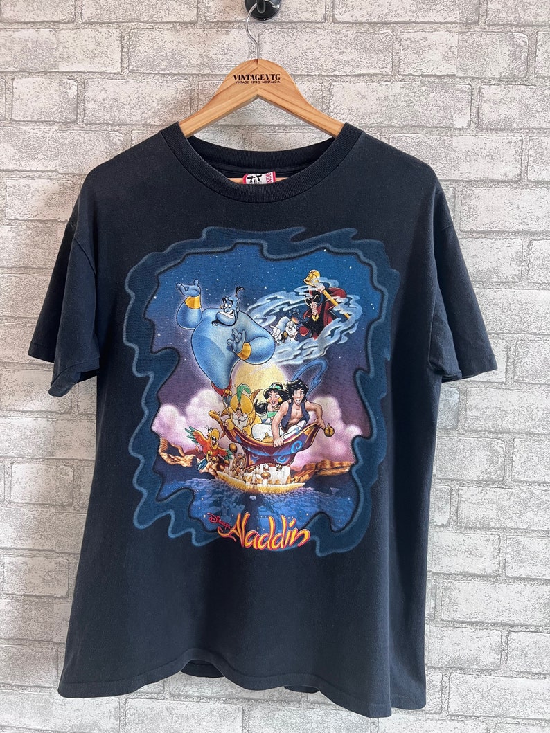 Rare Vintage Disney Aladdin T-shirt. Black Medium - Etsy