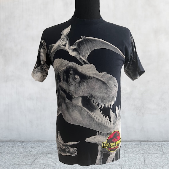 90S USA製 JURASSIC PARK ALL OVER PRINT XL Jurassic Park Vintage All Over Print T-shirt 1990s Mens Size