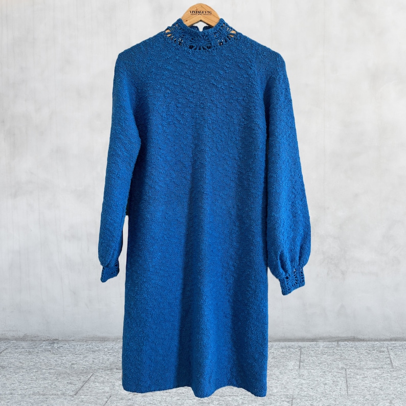 Vintage 60's St. John Knits Blue Dress Etsy