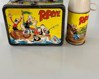 Rare Vintage 1964 Popeye Lunchbox with Thermos
