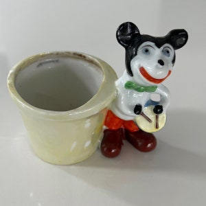 Rare VTG 1930-1950s Mickey Planter Ceramic Figurine