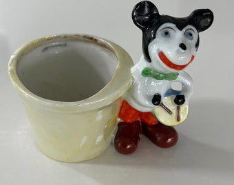 Rare VTG 1930-1950s Mickey Planter Ceramic Figurine