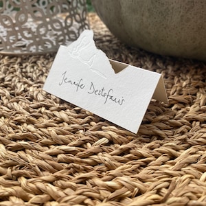 Mountain Place Card Set: Wedding Table Decor, Ivory or White