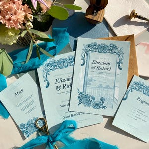 Bridgerton Wedding Suite Template - Regency Menu Program (Canva Editable Digital Download)