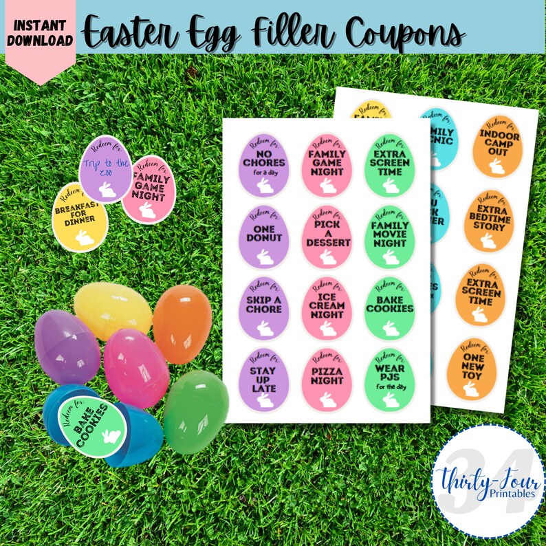 Easter Egg Coupons, Easter Egg Fillers, Printable Easter Egg Fillers ...