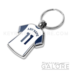 Spurs shirt key ring, double sided front & rear 24-25 shirt design, personalised