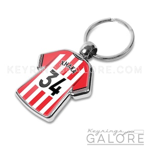 Personalisierte Sunderland Football Shirt Schlüsselanhänger, Name & Nummer