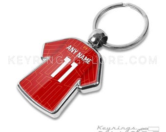 Personalised Keyring For All Liverpool Fans, Double Sided Front & Rear 24-25 Team Shirt Design, Any Name, Any Number