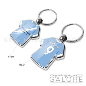 Manchester City keychain, inspired by the new 25-26 shirt, ideal personalised gift image 2