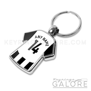 Newcastle United Home Shirt Key chain, Double Sided, Any Name & Number image 1