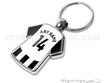 Newcastle United Home Shirt Schlüsselanhänger, doppelseitig, jeder Name und Nummer