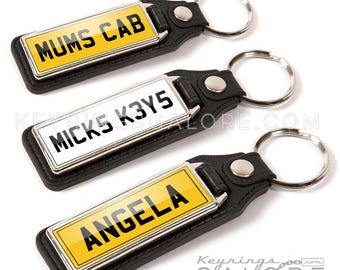 Number License Plate Keyring Personalised Faux Leather Car Accessories Custom Key Chain Key Ring
