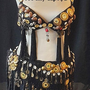 Beautiful Handcrafted Belly Dance Tribal Belt and Bra