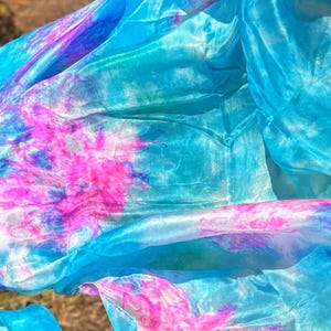 Silk belly dance veil in tie dye