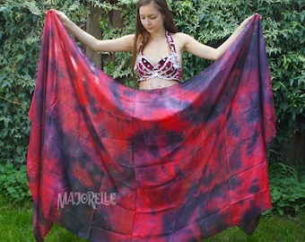 Silk belly dance veil in tie dye