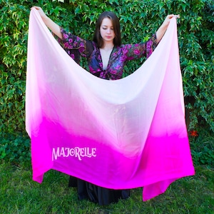 Silk belly dance veil color gradient