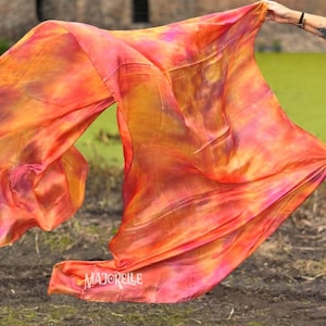 Silk belly dance veil in tie dye