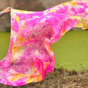 Silk belly dance veil in tie dye