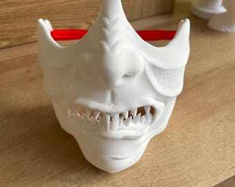 Oni-Inspired Raw 3D Printed Mask