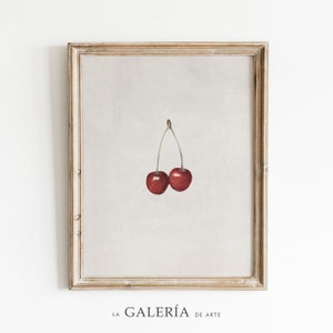 Vintage Cherry Print | Country Kitchen Art | Rustic Decor