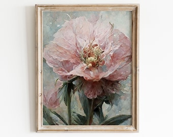 Peony Painting |  Floral Wall Art | Oil Painting