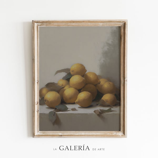 Kitchen Decor | Lemon Print | Fruit Still Life Painting