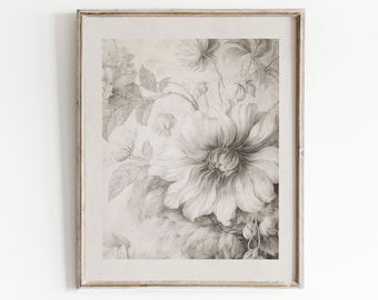 Printable Vintage Tapestry Wall Art | Neutral Antique Pattern Decor | Downloadable Digital Art