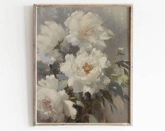 Vintage Botanical Print | Vintage Flower Painting | Rustic Farmhouse Decor