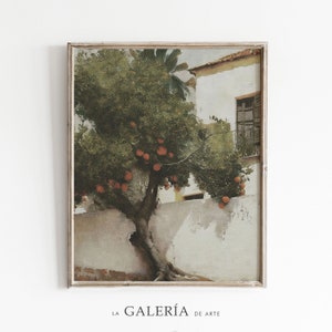 Stampa dell'albero di arancio / arte della cucina country / pittura di frutta