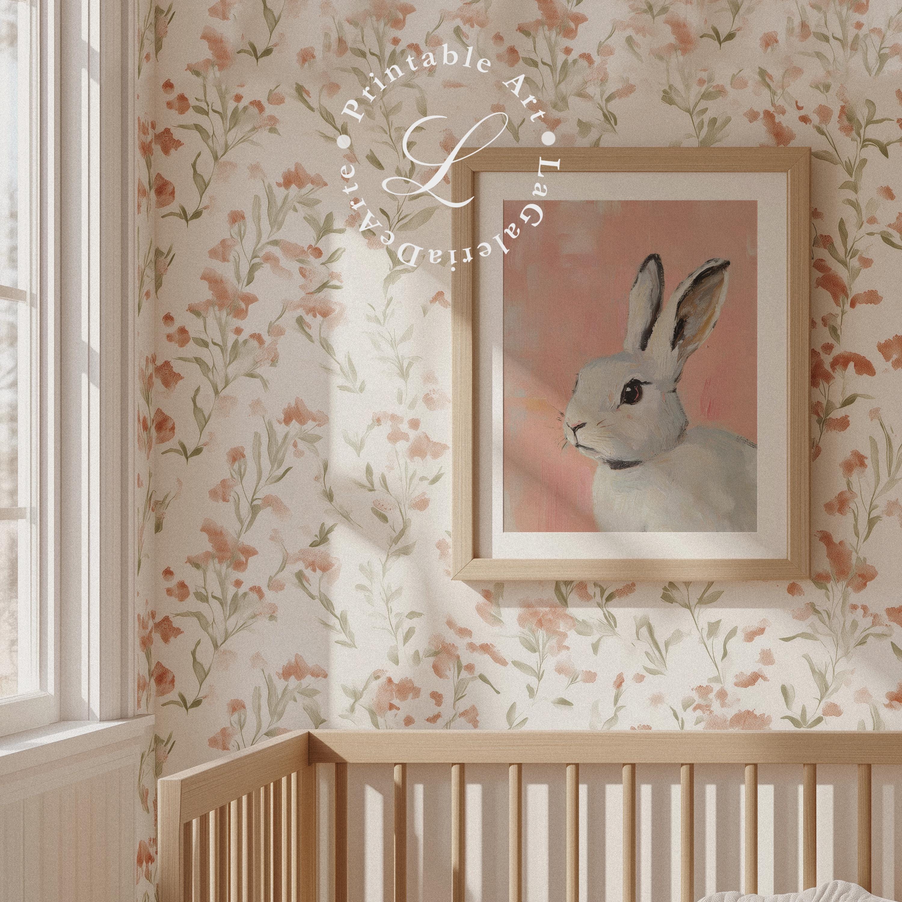 Bunny Nursery Print | Woodland Nursery Decor | Printable Rabbit Wall ...