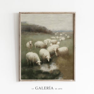 Sheep Painting | Farmhouse Wall Art | Farm Animal Print