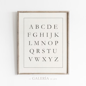 Minimalistic Alphabet Print | Gender Neutral Wall Art Print | Vintage Nursery Art | ABCs Wall Art | Baby Room Decor | Digital Download