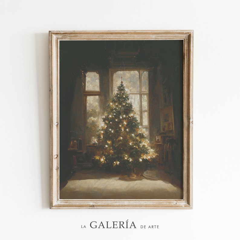 Christmas Tree Print Vintage Christmas Winter Wall Art Etsy