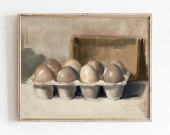 Country Kitchen Wall Art | Rustic Decor | Eggs Still Life Print