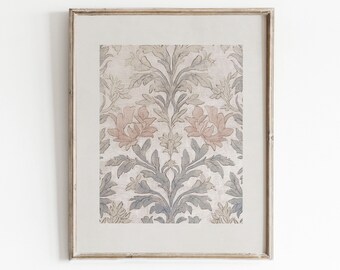Arte de pared con tapiz neutro / Arte textil vintage imprimible / Arte ecléctico para descargar