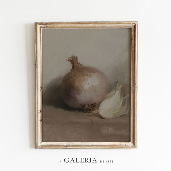 Kitchen Print | Vintage Painting |  Onion Still Life