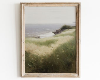 Seaside Landscape Painting | Coastal Print | Summer Decor