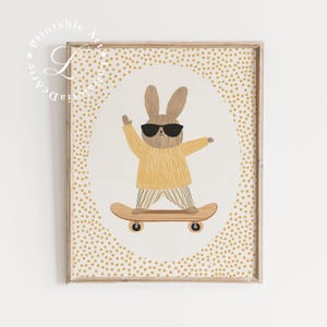 Bunny Nursery Wall Art | Cute Animal Print | Gender Neutral Rabbit Print |  Woodland Nursery Decor | Kids Room Print | Digital Download