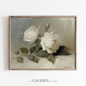 Flower Painting | Vintage Botanical Still Life Print | Rustic European Art