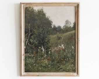 Landscape Art Print | Rustic Painting | Vintage Wall Art